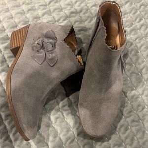 Jack Rogers Gray Suede Ankle Boots